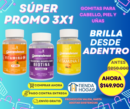 Combo Belleza Total: Fortalece tu Cabello, Ilumina tu Piel y Endurece tus Uñas