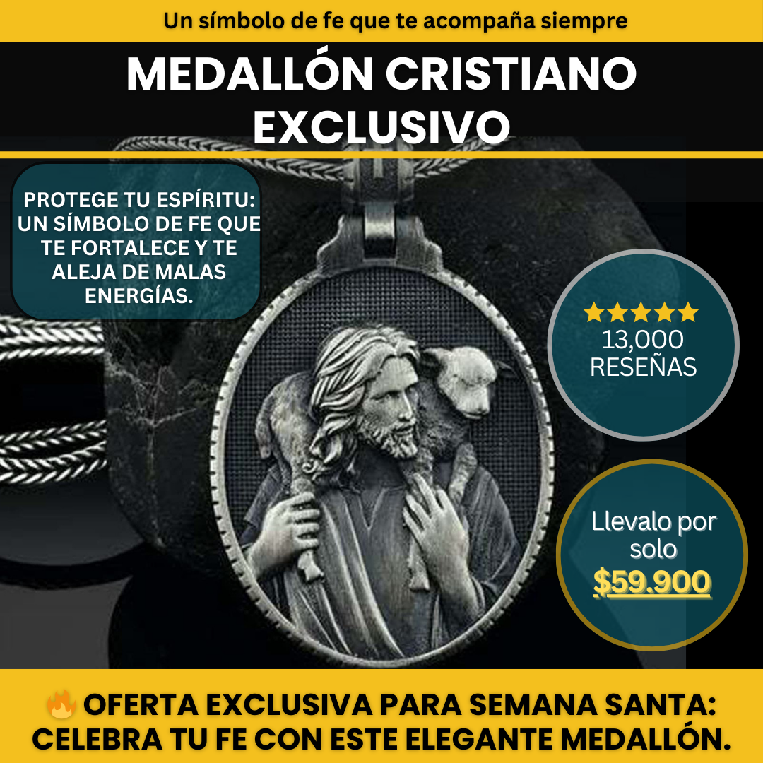 Medallón de Jesucristo Pastor: Lleva tu Fe Siempre Contigo