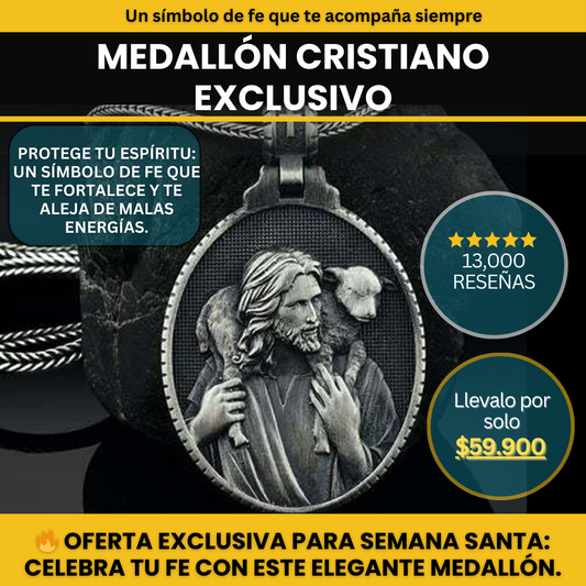 Medallón de Jesucristo Pastor: Lleva tu Fe Siempre Contigo