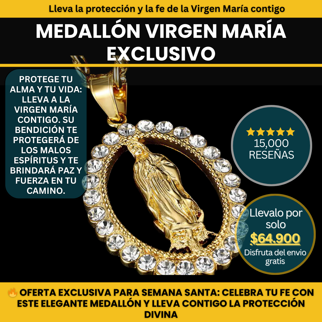 Medallón Virgen María: Fe y Elegancia en un solo Detalle