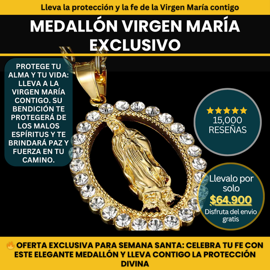 Medallón Virgen María: Fe y Elegancia en un solo Detalle