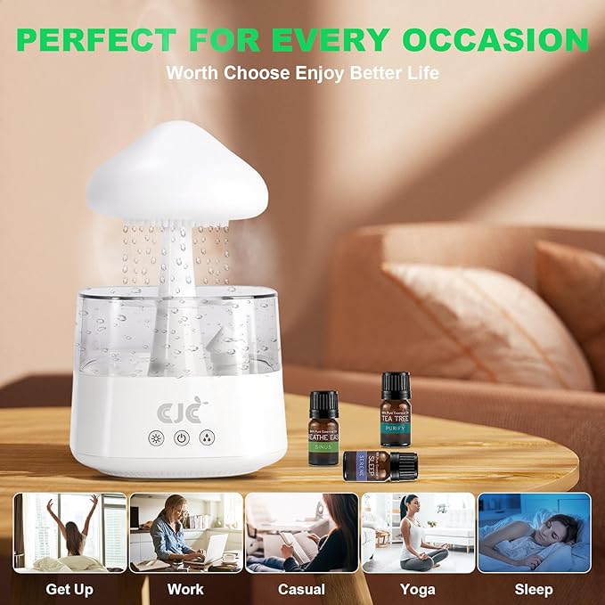 Humidificador Parlante Nube y Lluvia: Relajación, Aromaterapia y Música