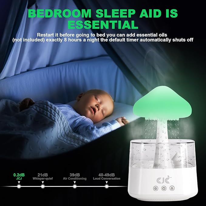 Humidificador Parlante Nube y Lluvia: Relajación, Aromaterapia y Música